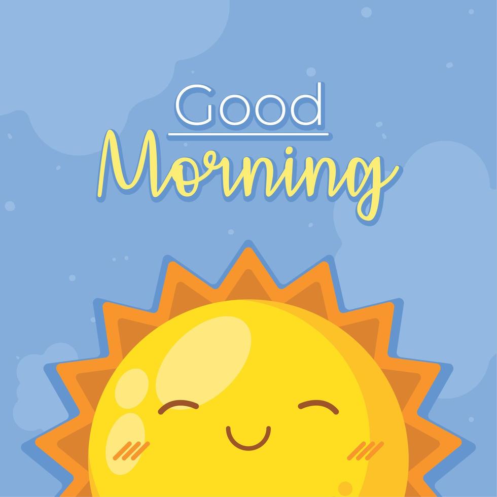 Bra morgon- text och Sol vektor