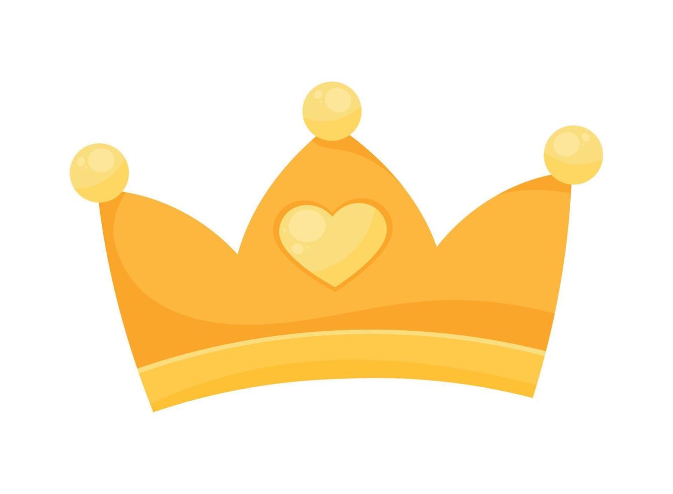 gyllene krona med hjärta vektor