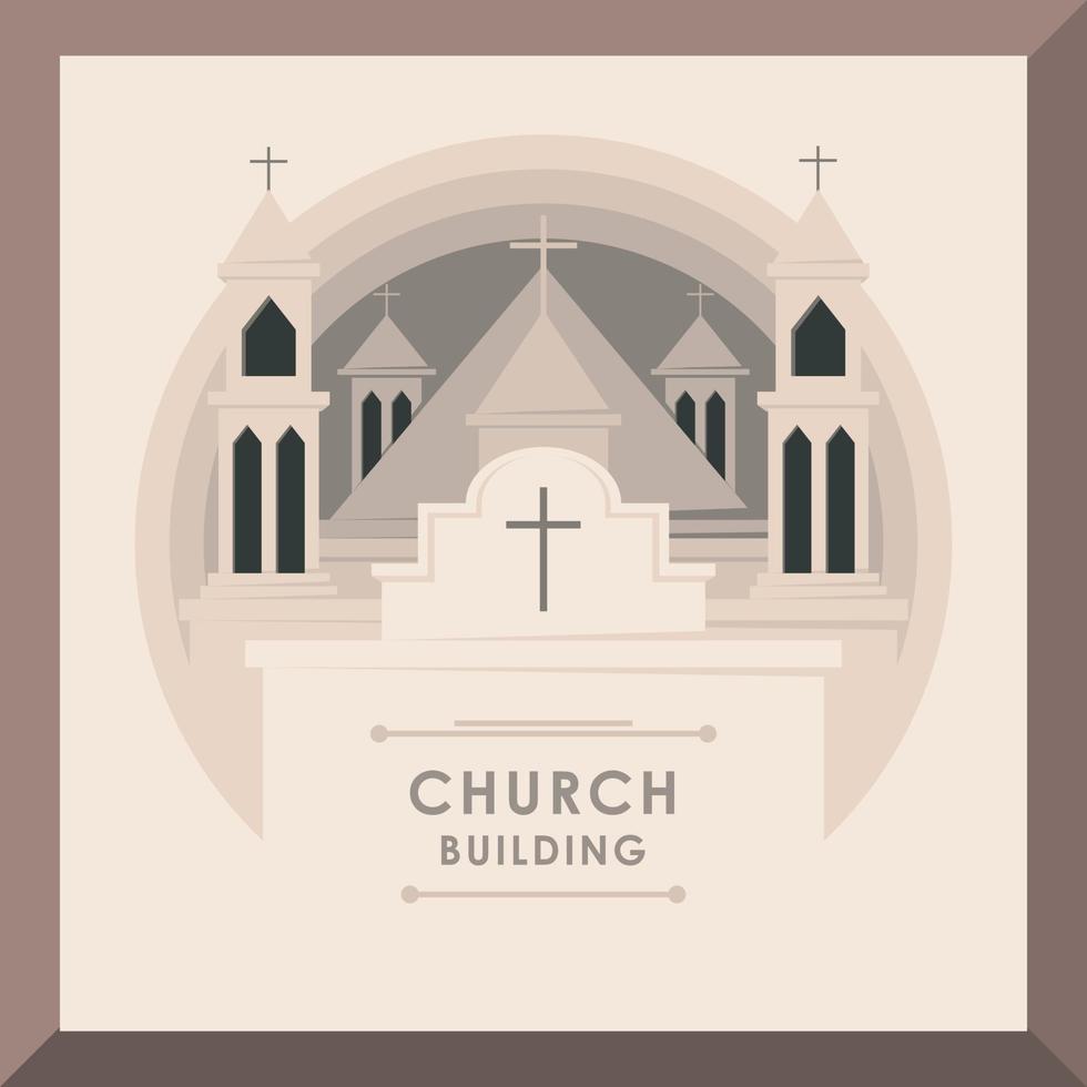 kyrka byggnad begrepp design vektor