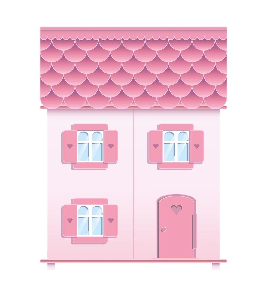 Puppenhaus rosa Vektor-Illustration-Design-Print. vektor