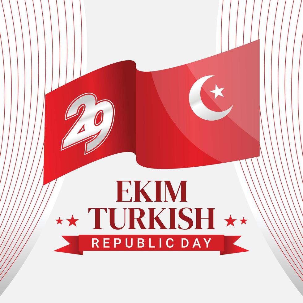 turkiska republik dag annons 29 oktober, de dag de grundande av de turkiska stat vektor