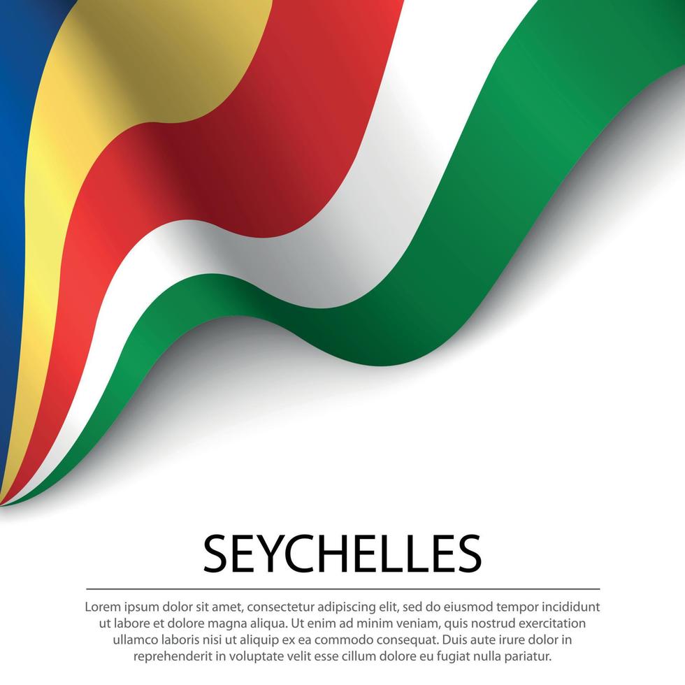vinka flagga av Seychellerna på vit bakgrund. baner eller band vektor