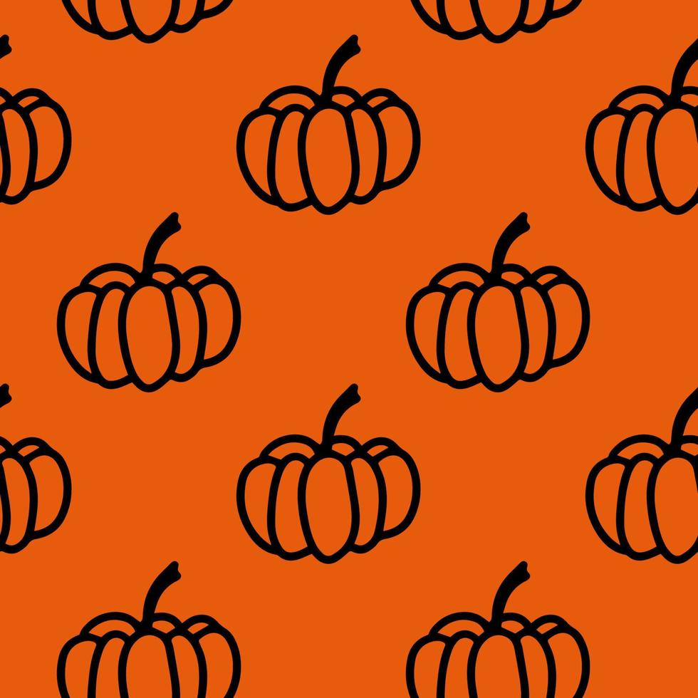 vektor halloween sömlös mönster pumpor ClipArt på de orange. rolig, söt illustration för säsong- design, textil, dekoration barn lekrum eller hälsning kort. hand dragen grafik och klotter.