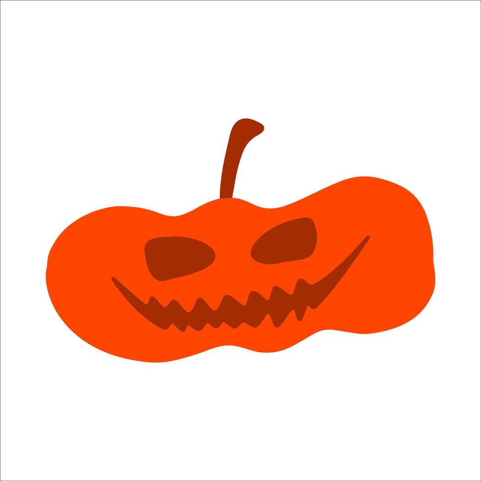 vektor halloween pumpa ClipArt isolerat på vit bakgrund ikon. rolig, söt illustration för säsong- design, textil, dekoration barn lekrum eller hälsning kort. hand dragen grafik och klotter.