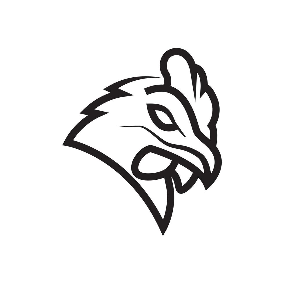uppsättning monoline kyckling logotyp design vektor