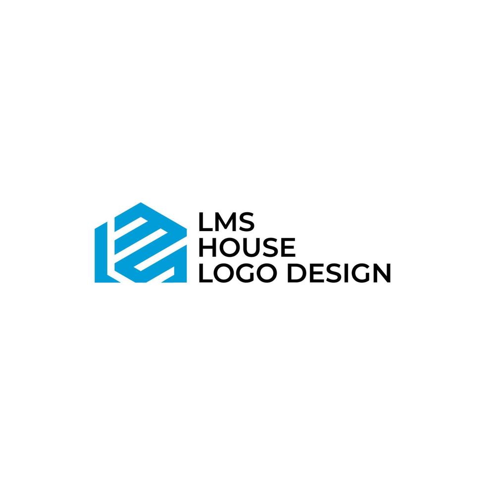 brev lms och hus logotyp design vektor