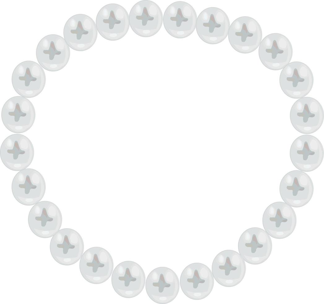 Perlenkette auf weißem Hintergrund. vektor