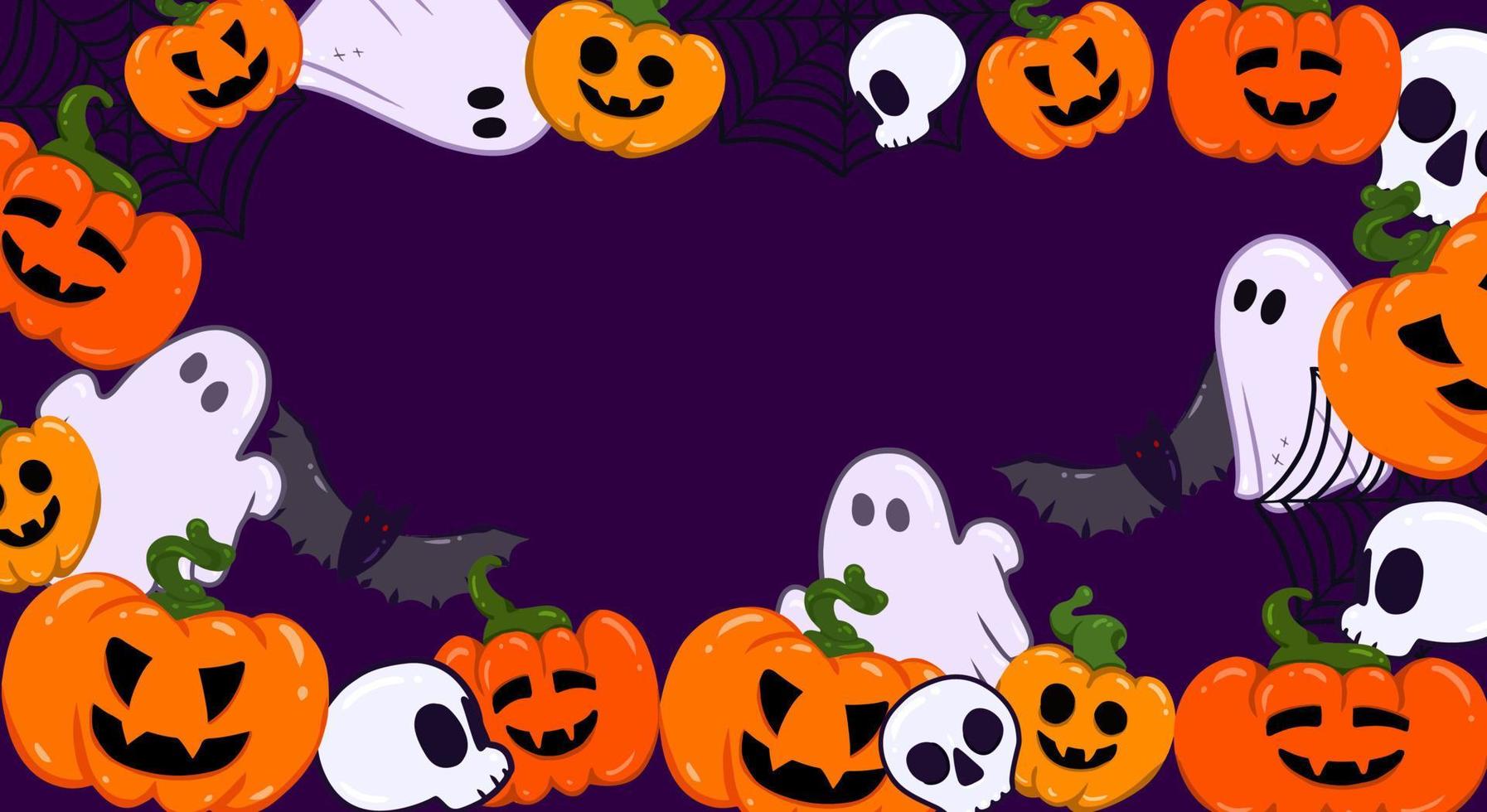 dunkles Banner mit Halloween vektor