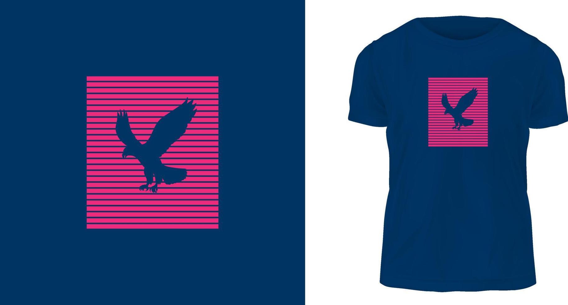 T-Shirt-Designkonzept, blauer Adler vektor