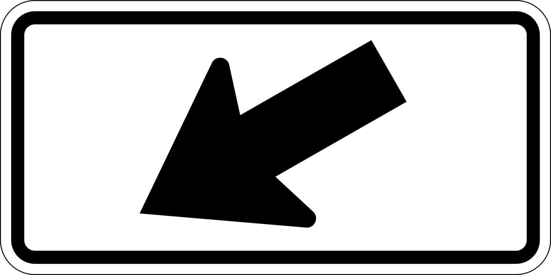 diagonaler Pfeil nach links Zeichen auf weißem Hintergrund vektor