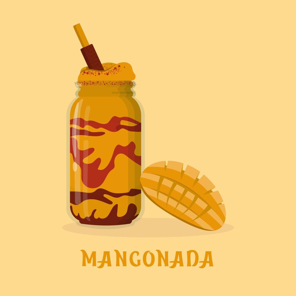 frukt dryck mangonada. vektor illustration