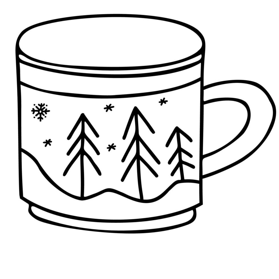 Tasse mit Weihnachtsbäumen vektor