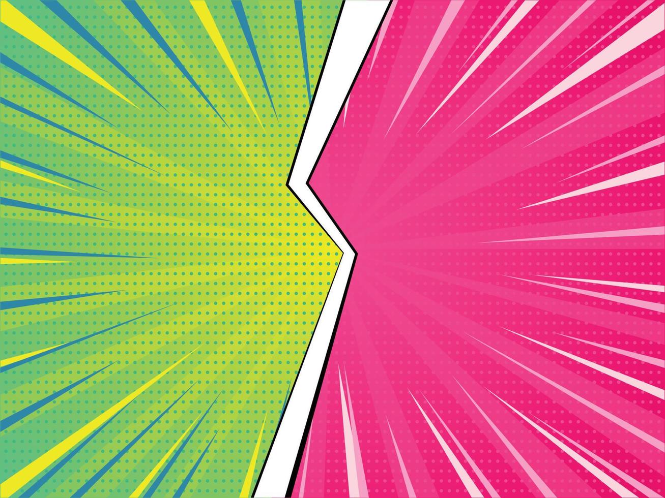 grün gegen rosa Pop-Art-Hintergrund Comic-Stil Retro-Stil Vektorgrafik. Retro-Hintergrundillustration. vektor