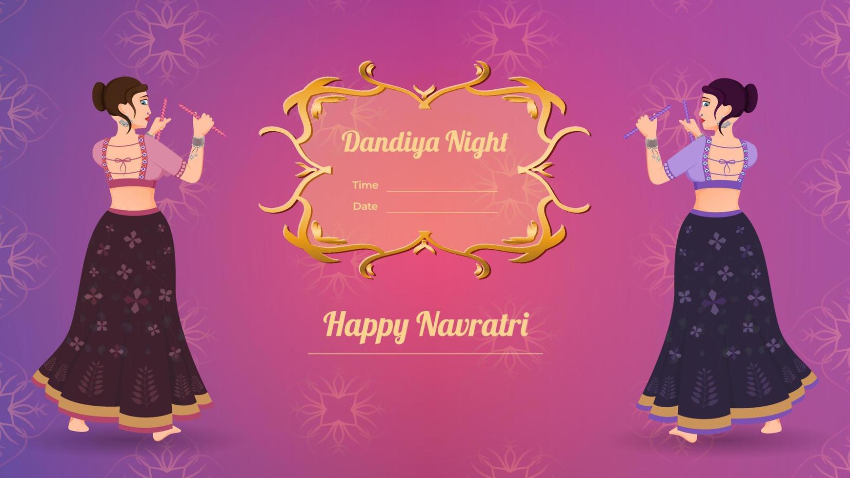 Dandiya-Vektorbanner, fröhliches Navratri. vektor