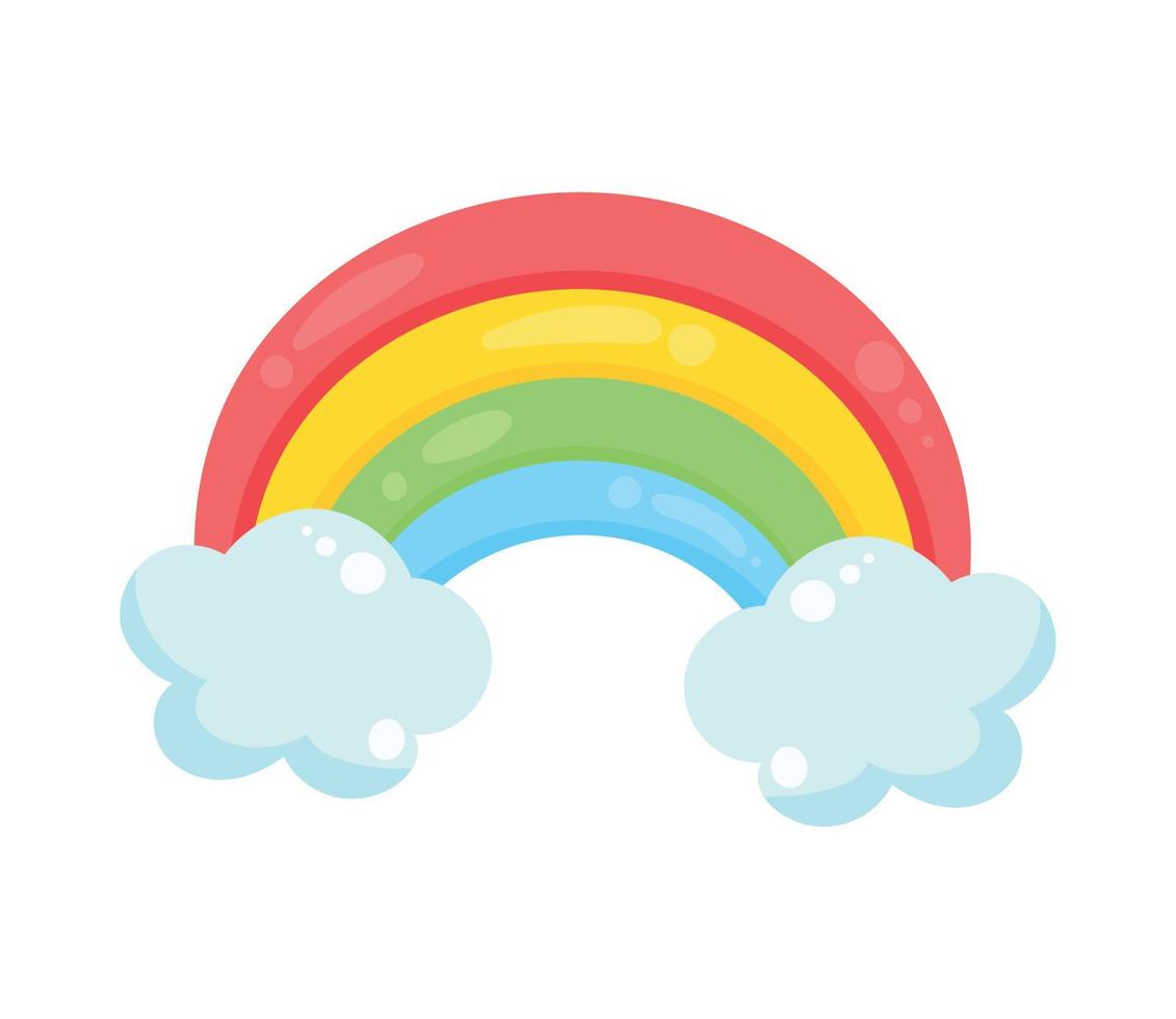 Regenbogen mit Wolken vektor