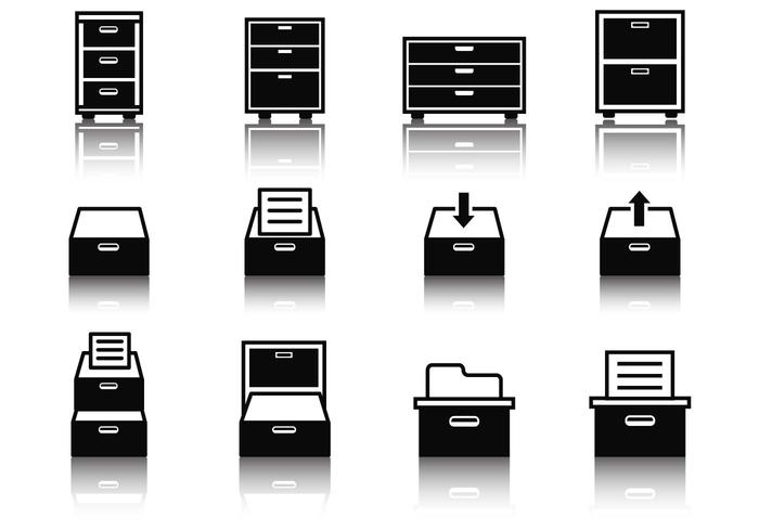 Gratis File Cabinet Ikoner Vector