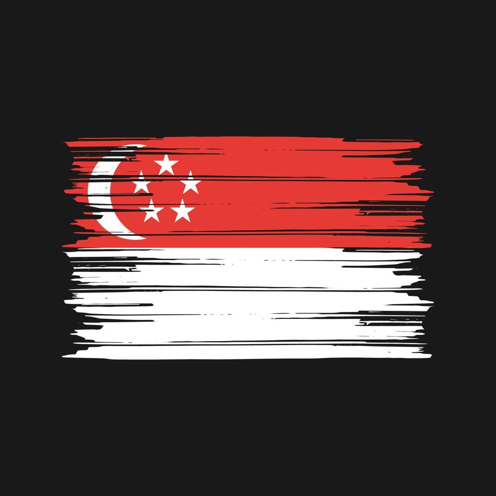 Bürste für Singapur-Flagge. Nationalflagge vektor