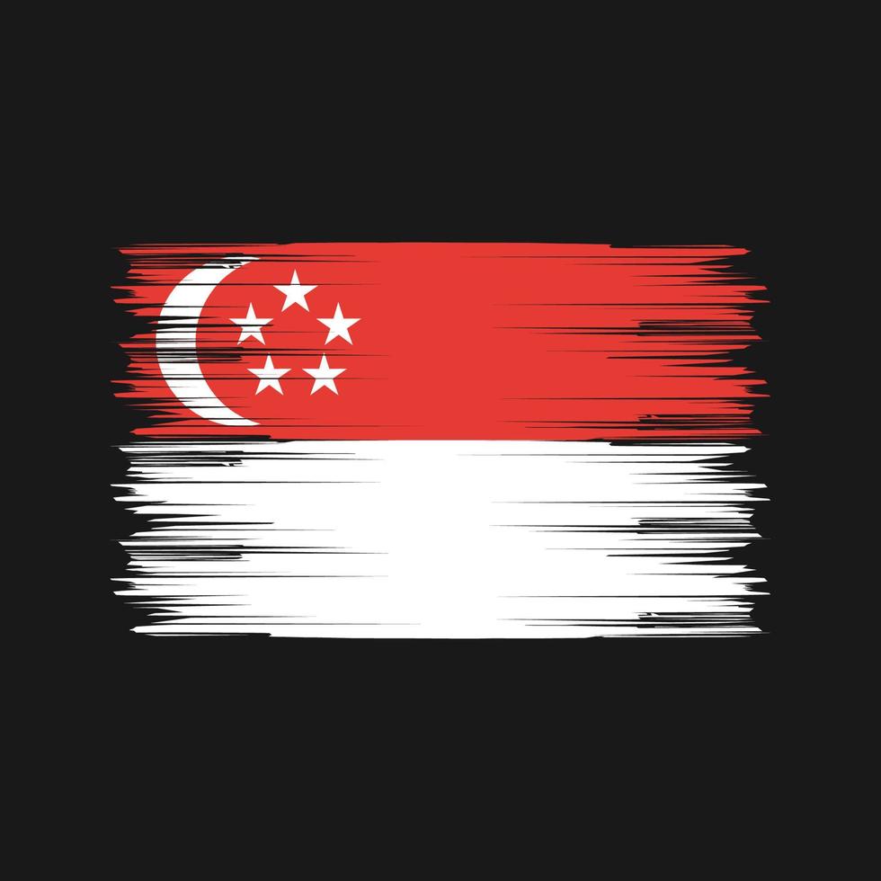 Bürste für Singapur-Flagge. Nationalflagge vektor