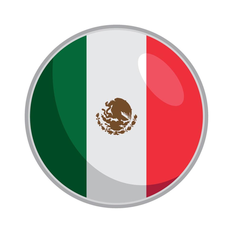 mexikansk flagga i knapp vektor