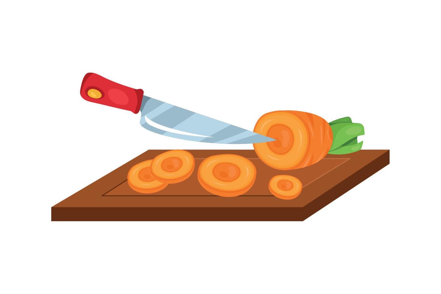 Messer schneiden Karotte vektor