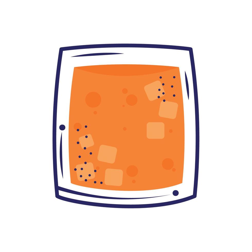 orange tropisk cocktail glas vektor