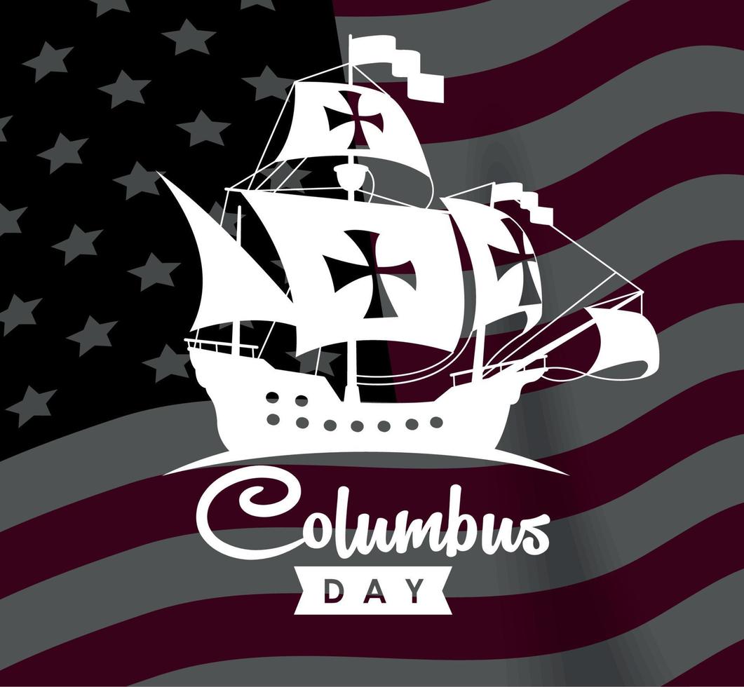 Columbus Day Schriftzug Karte vektor