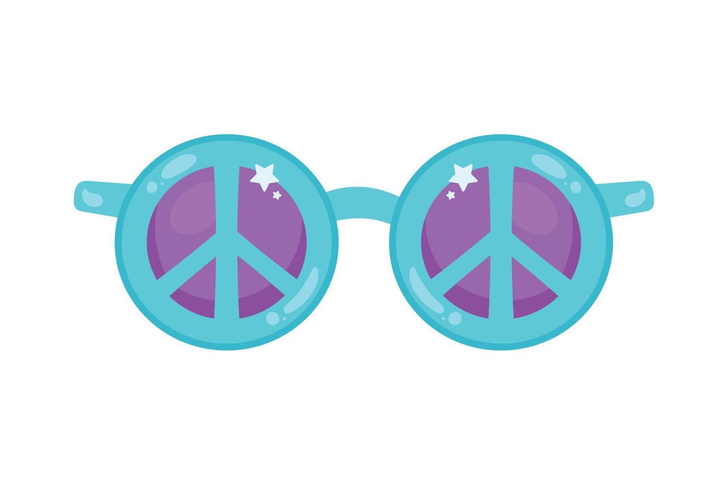 hippie solglasögon med fred symboler vektor