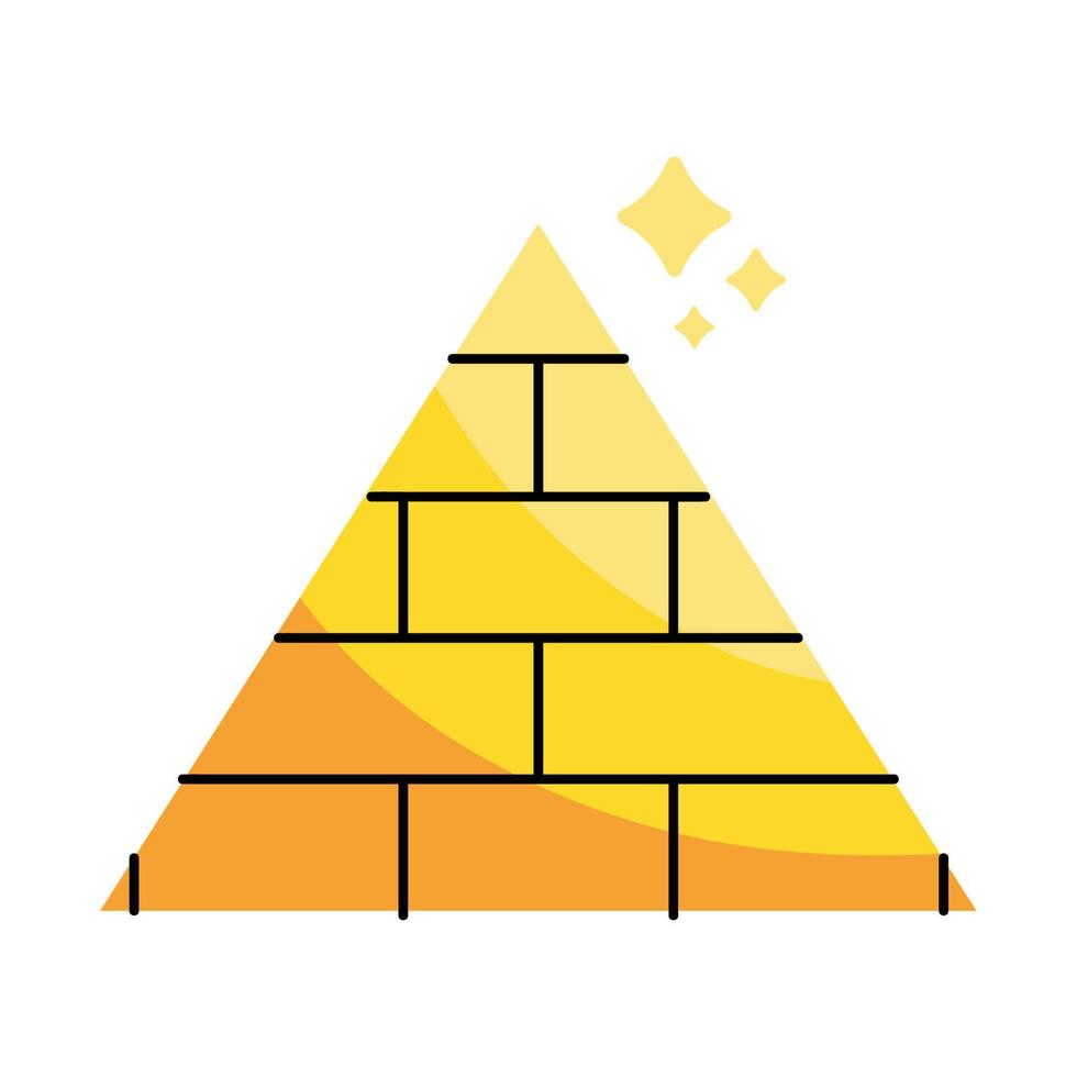 goldene ägyptische kulturpyramide vektor