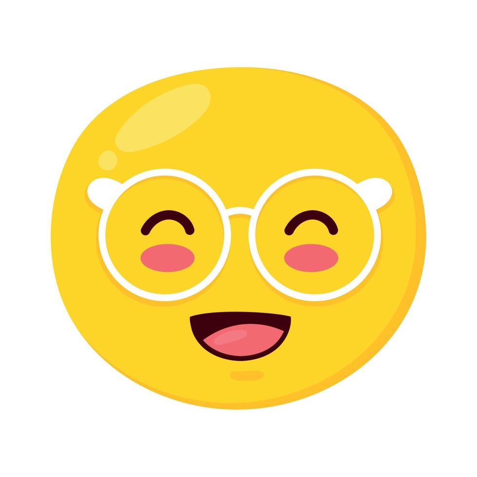 Emoji mit Brille kawaii vektor