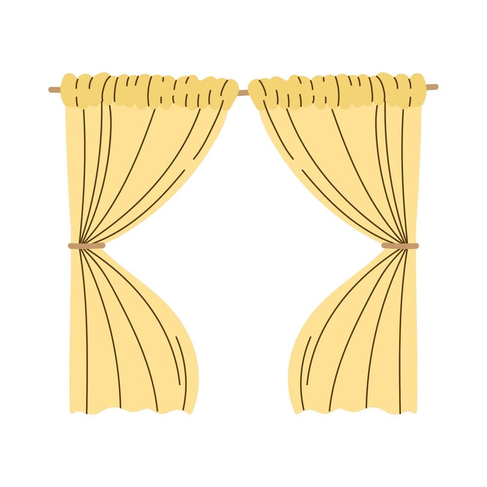 Wohnmöbel aus gelbem Vorhang vektor