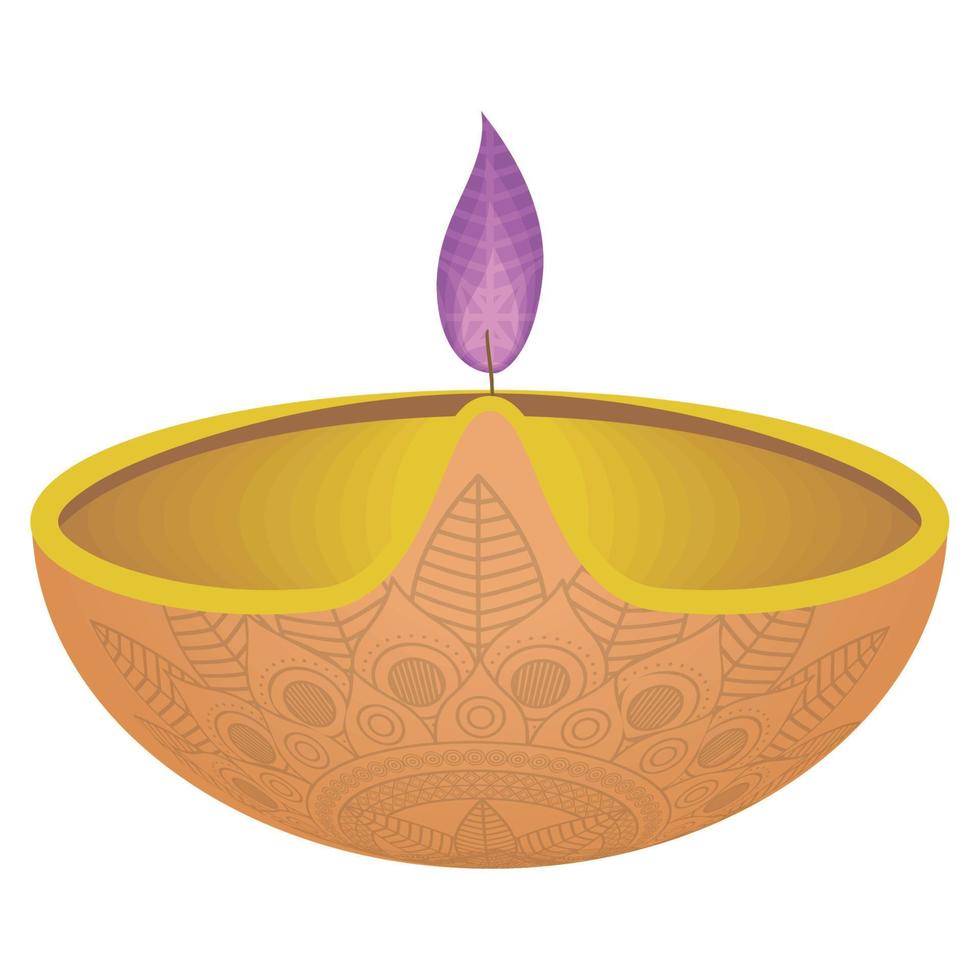 goldene Diwali-Kerze vektor