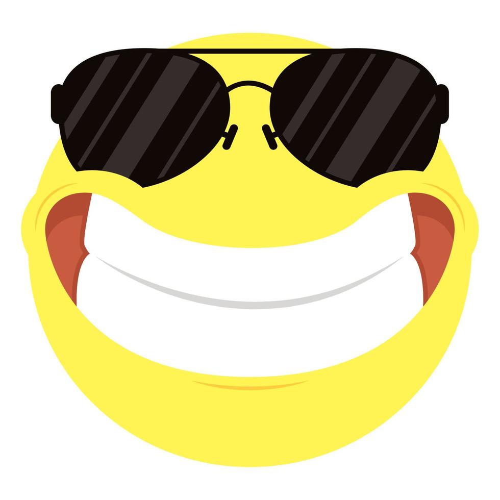 glückliches Emoji, das mit Sonnenbrille lächelt vektor