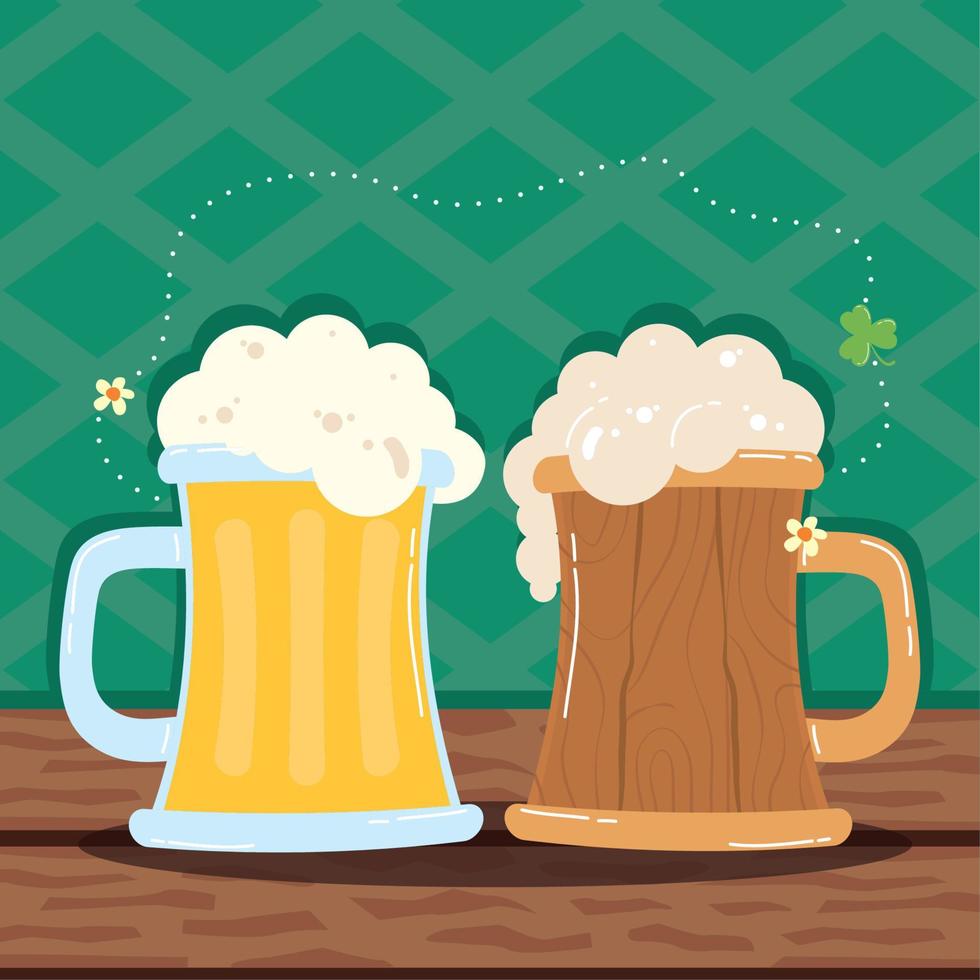Saint Patricks Bier und Klee vektor