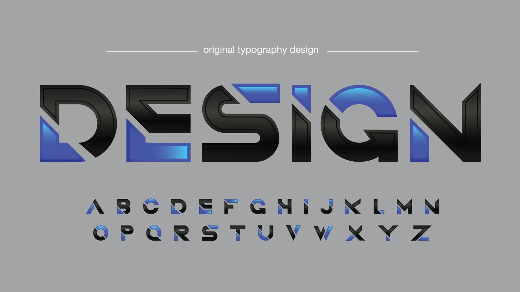 blå och svart skivad modern gaming typografi vektor