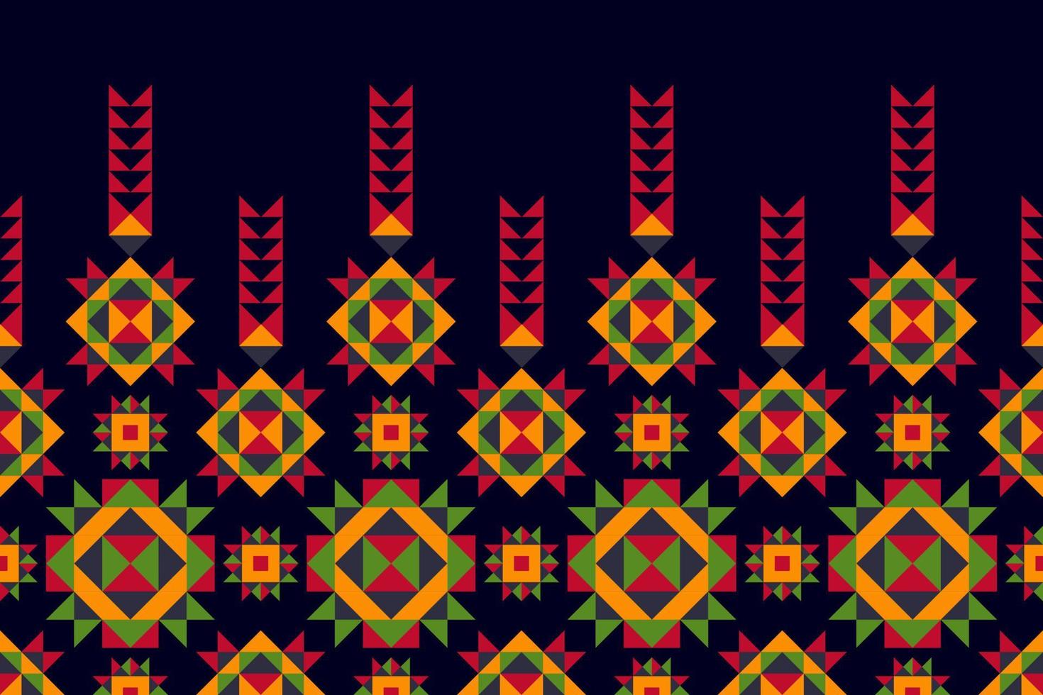 ikat etnisk sömlös mönster design. aztec tyg matta boho mandalas textil- dekor tapet. stam- inföding motiv blomma traditionell broderi vektor illustrerade bakgrund