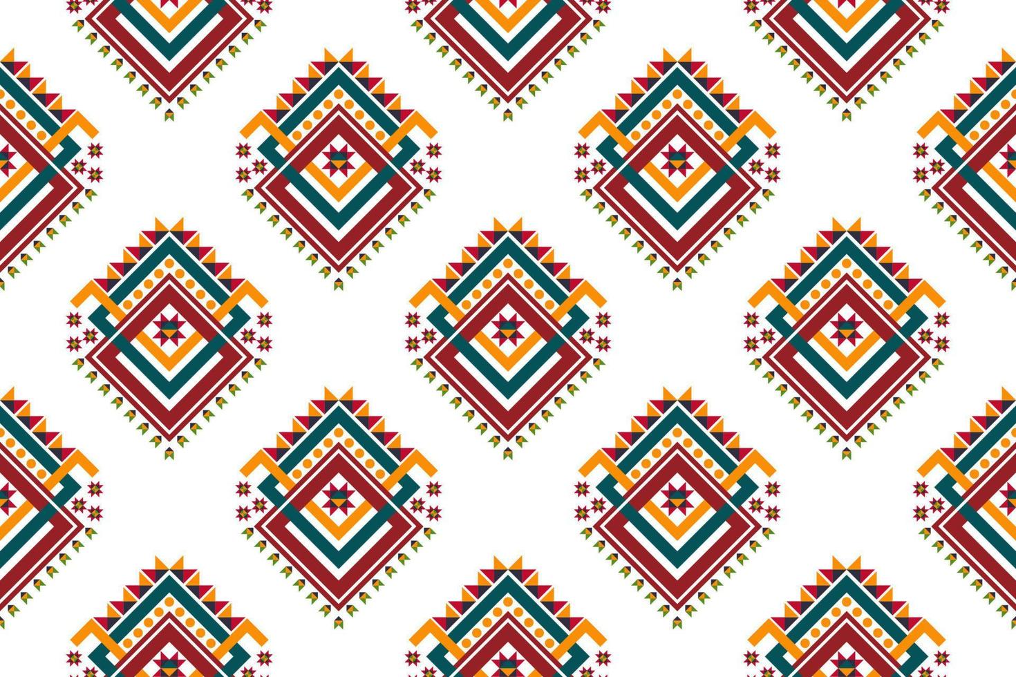 ikat ethnisches nahtloses musterdesign. aztekischer stoffteppich boho mandalas textildekor tapete. Stammes-native Motiv Blume traditioneller Stickerei-Vektor illustrierter Hintergrund vektor