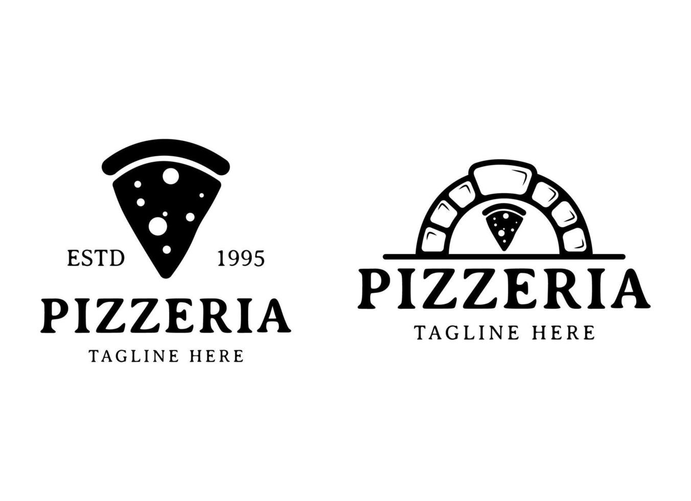 italiensk pizza restaurang årgång stil design logotyp vektor