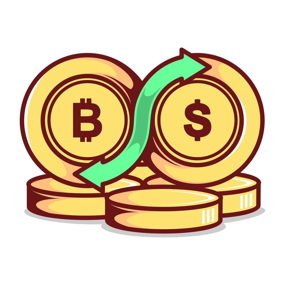 bitcoin räkna ut till USD vektor illustration