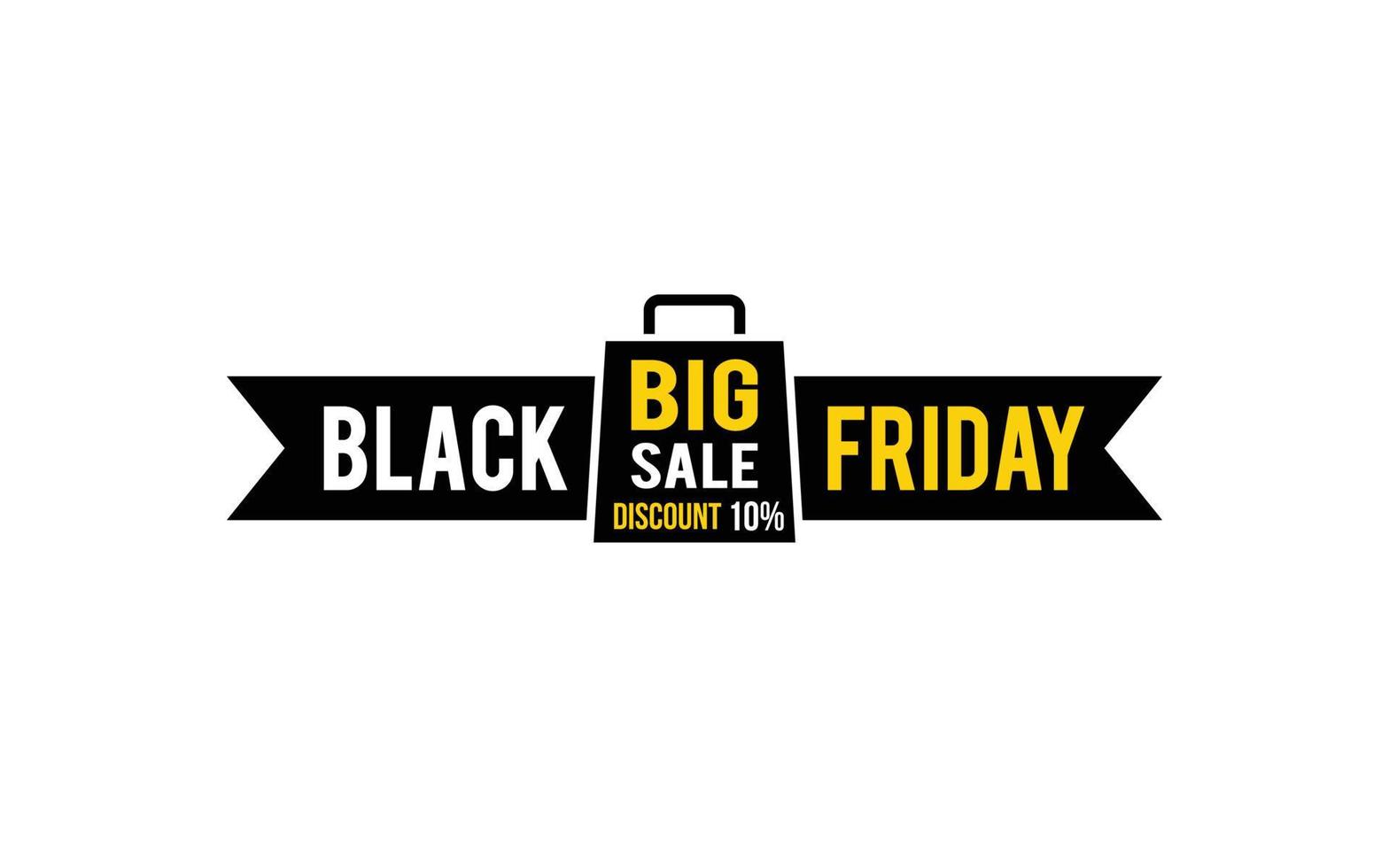 10 Prozent Rabatt Black Friday Angebot, Räumung, Werbebanner-Layout mit Aufkleberstil. vektor