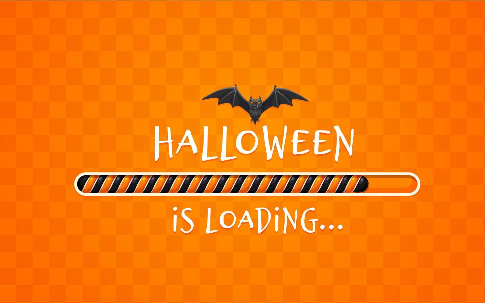 Halloween-Ladebalken, Urlaubslade-Countdown, Fledermaus vektor