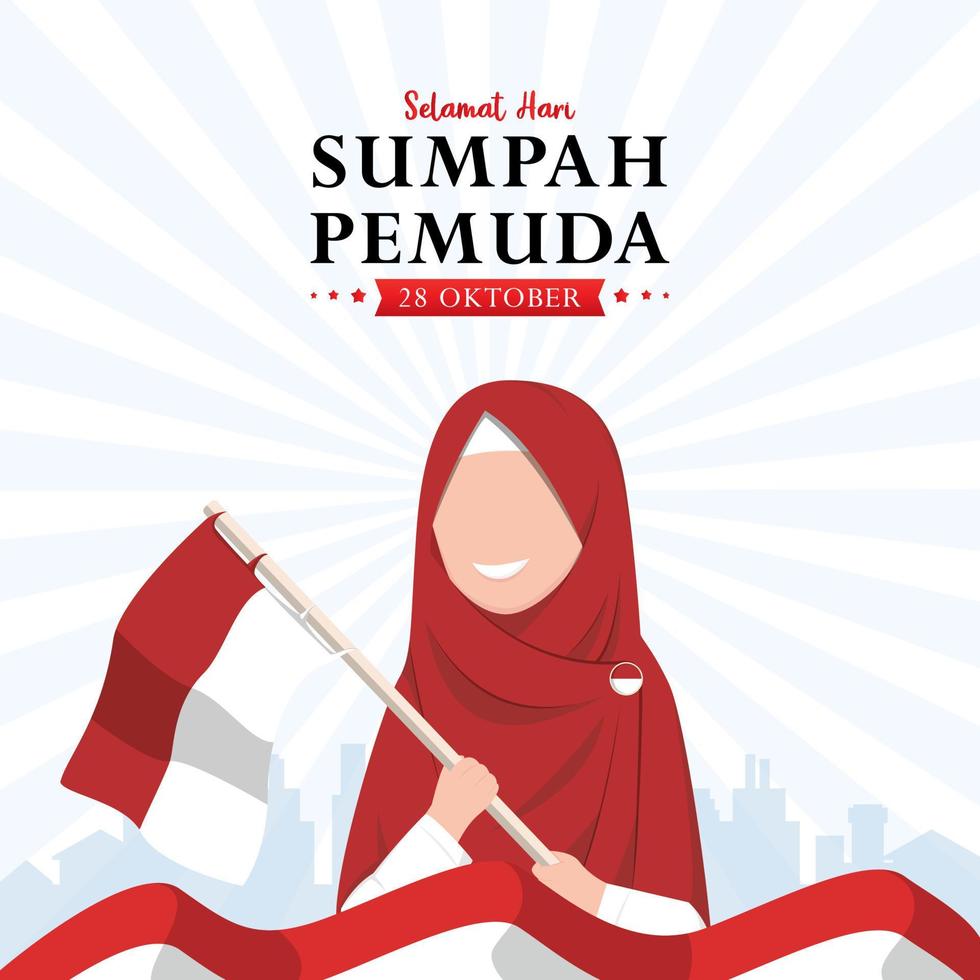 sumpah pemuda tag in indonesien vektor