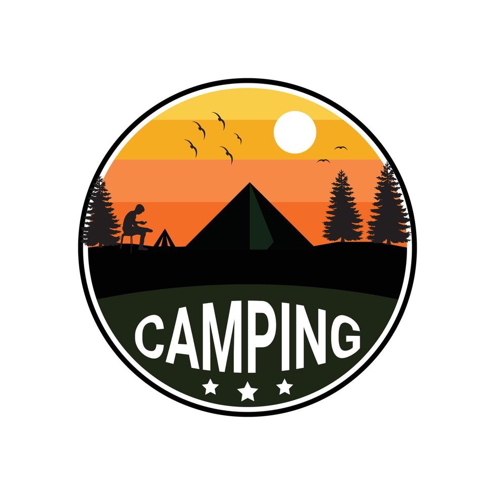 Illustration von Campingplatz-Logo-Vektorgrafiken Illustration von Campingplatz-Logo-Vektorgrafiken vektor