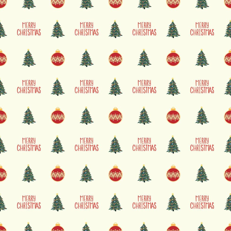 festlig sömlös mönster. ny år och jul. jul boll och jul träd. vektor