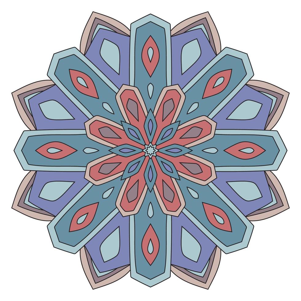 söt mandala. dekorativa runda doodle blomma isolerad på vit bakgrund. geometrisk dekorativ prydnad i etnisk orientalisk stil. vektor