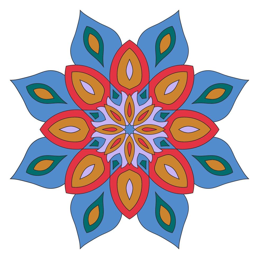 söt mandala. dekorativa runda doodle blomma isolerad på vit bakgrund. geometrisk dekorativ prydnad i etnisk orientalisk stil. vektor