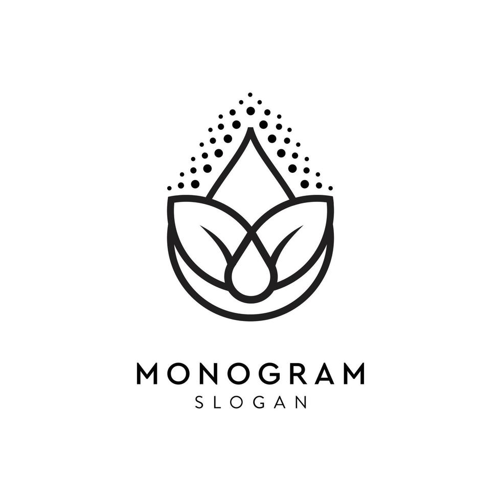 blad vatten släppa logotyp monogram för företag vektor
