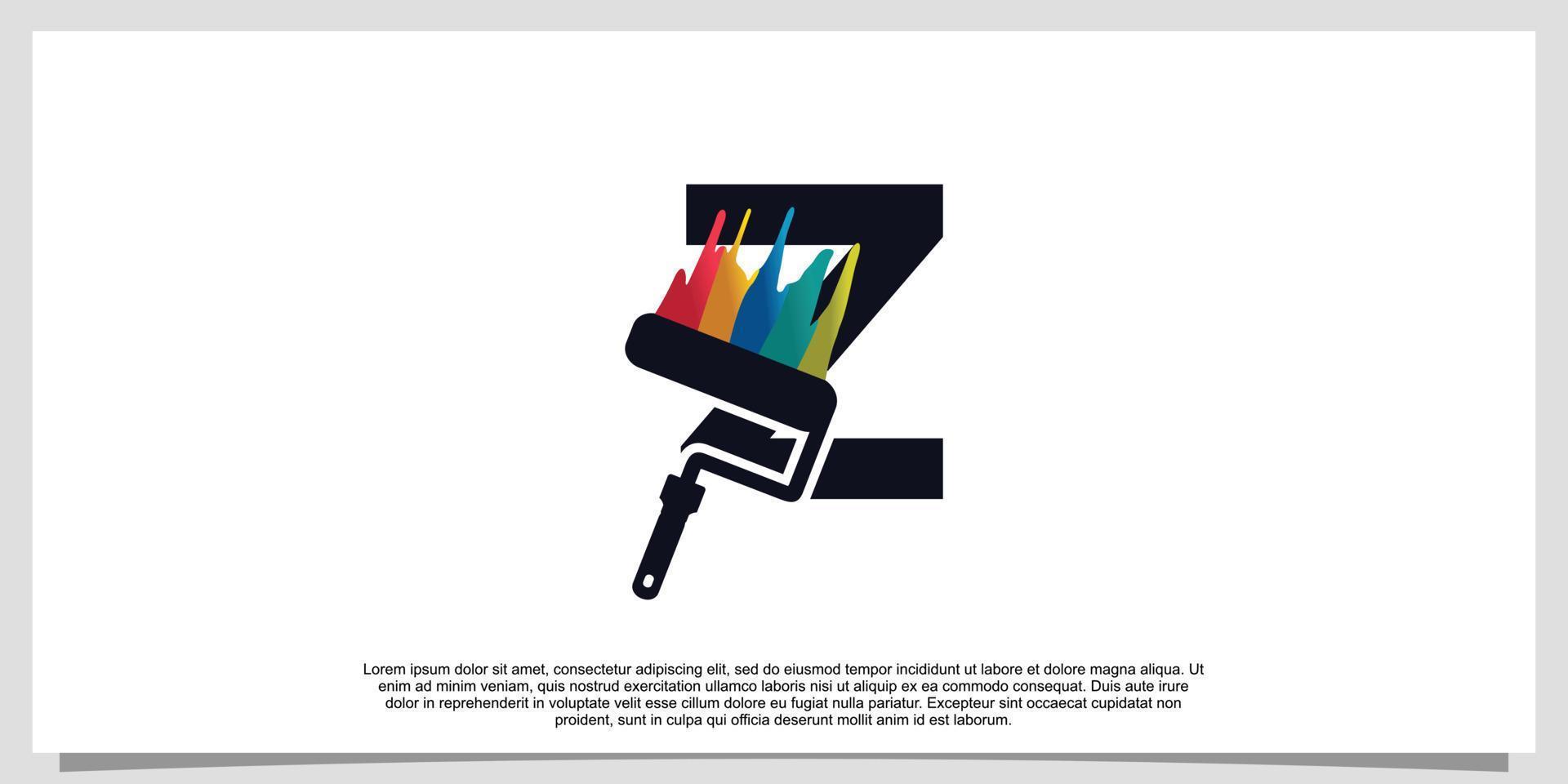 logotyp design första brev z för företag med måla Färg vektor