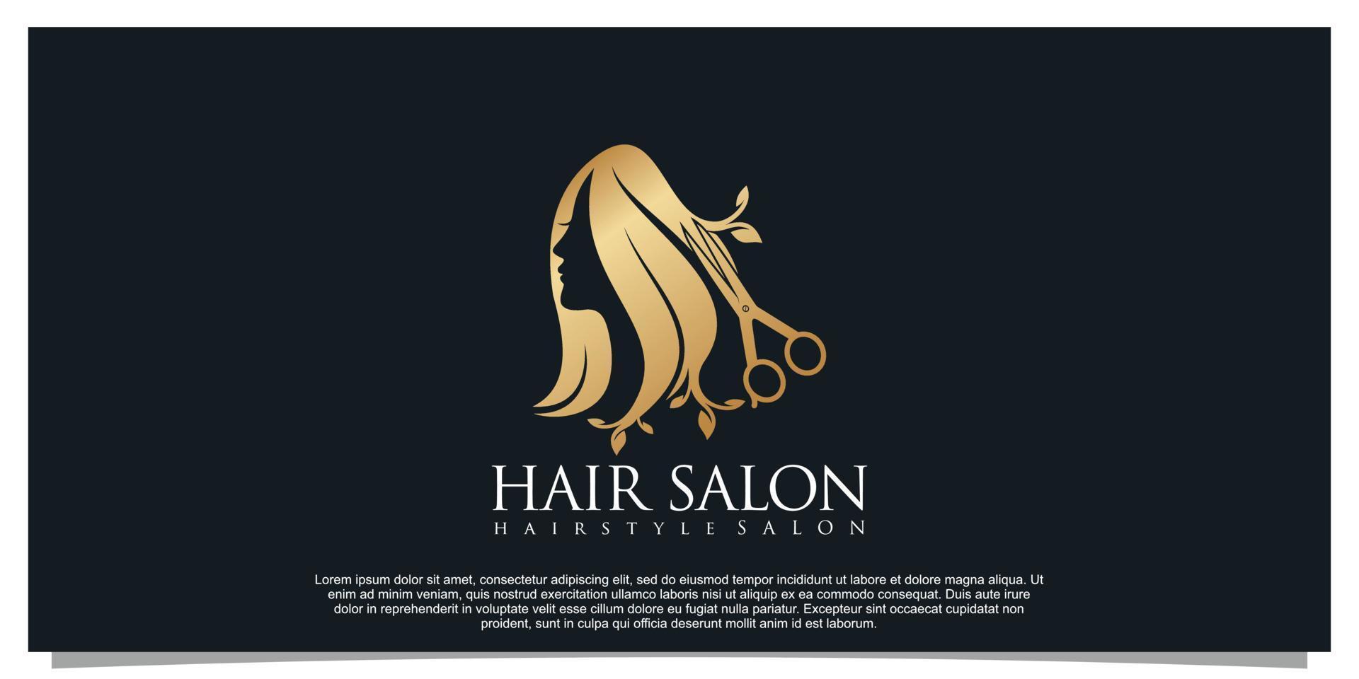 Beauty-Friseursalon-Logo-Design für Unternehmen mit goldenem Farbverlauf Premium-Vektor 2 vektor