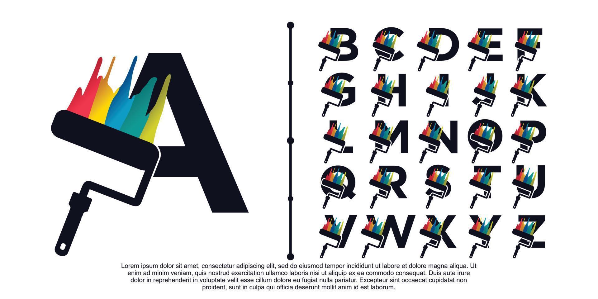 set logo design anfangsbuchstabe für unternehmen mit farbkonzept premium-vektor vektor