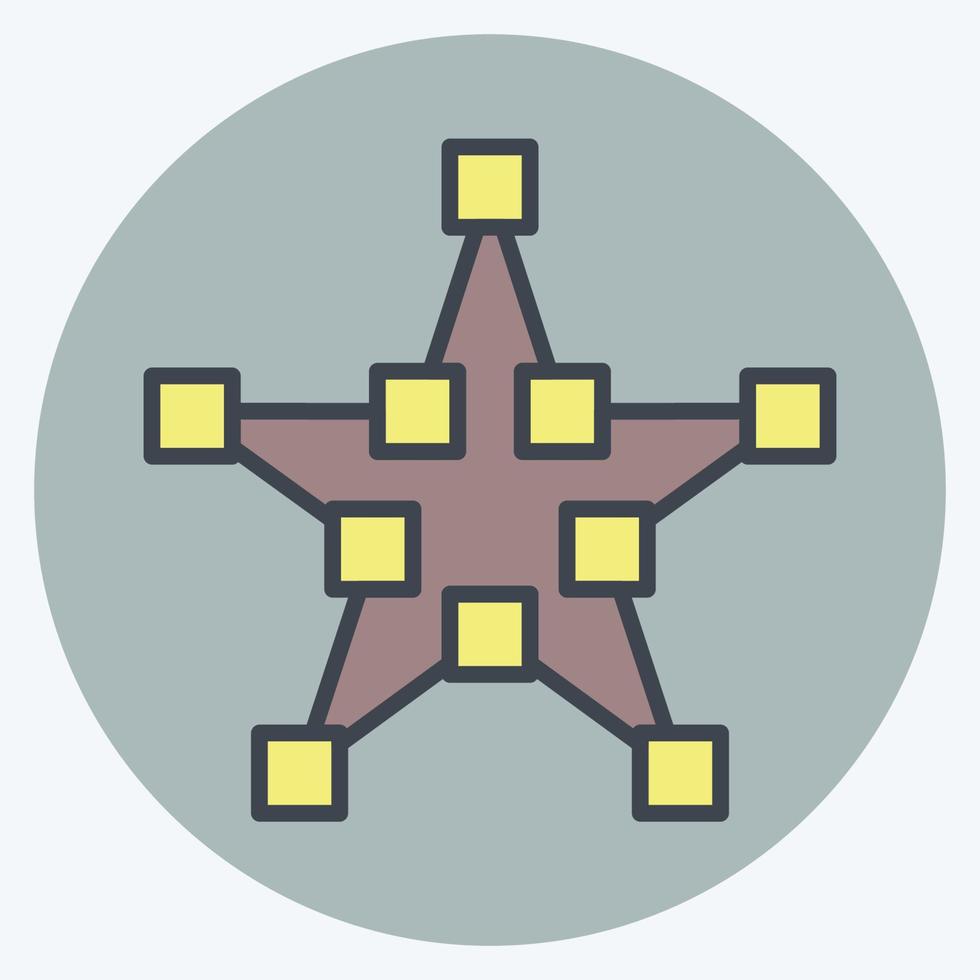 Symbol zeichnen Stern. im Zusammenhang mit dem Symbol für Grafikdesign-Tools. Farbe Mate-Stil. einfaches Design editierbar. einfache Abbildung. einfache Vektorsymbole vektor